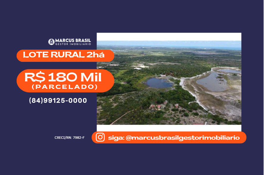 Foto do imóvel Granjas com 2ha - Ceará-Mirim/RN Proximo a Praia de Muriru - Vendo R$180 Mil Parcelado